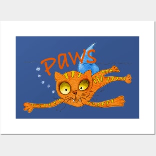 Funny Cat Paws Design Posters and Art